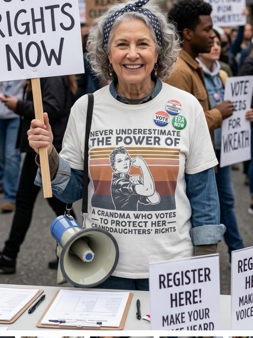 Never Underestimate the Power of A Grandma Who Votes Graphic Tee